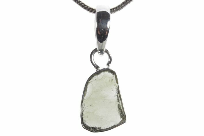 Green Moldavite Tektite Pendant ( g) - Czech Republic #353958